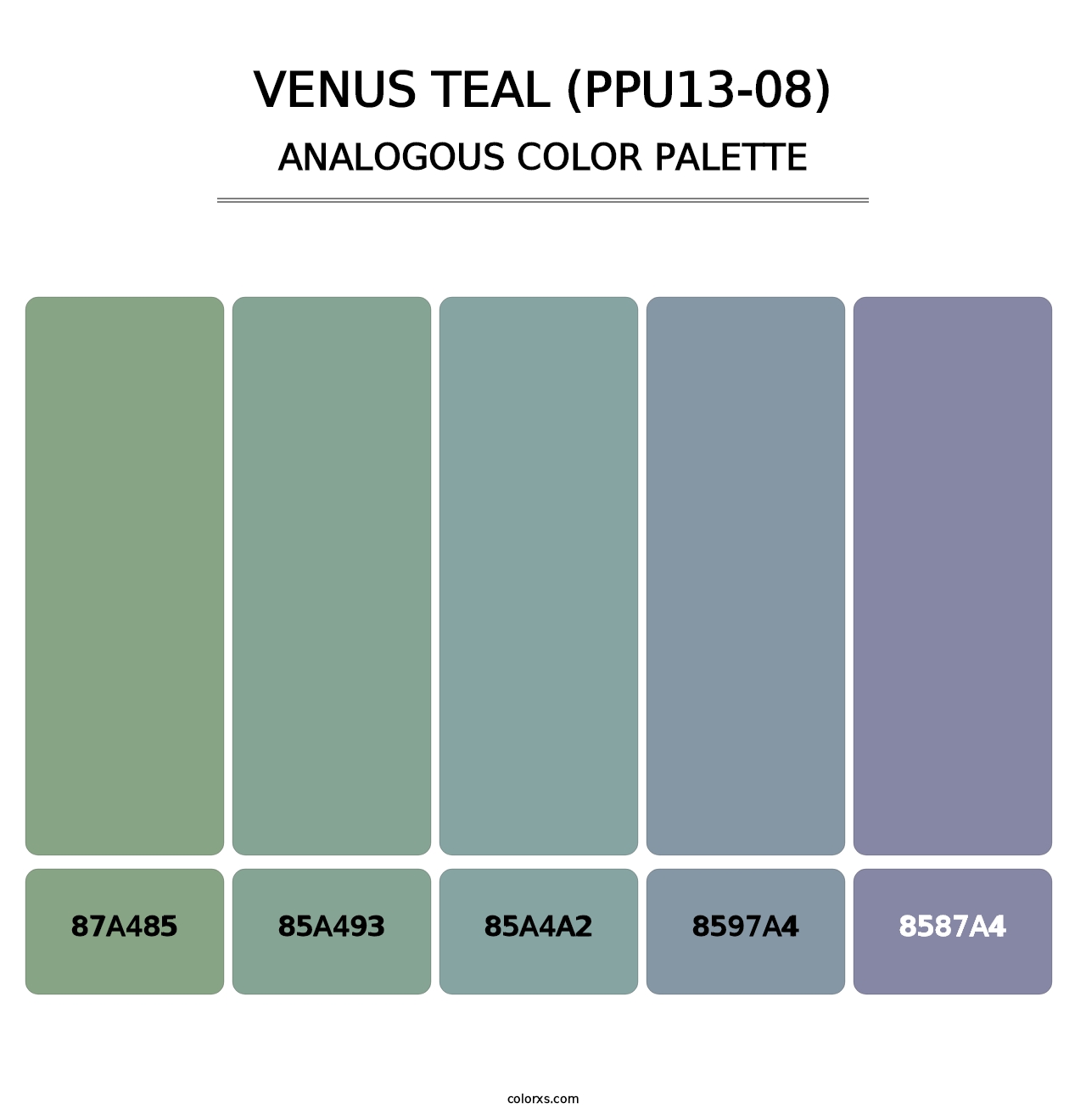 Venus Teal (PPU13-08) - Analogous Color Palette