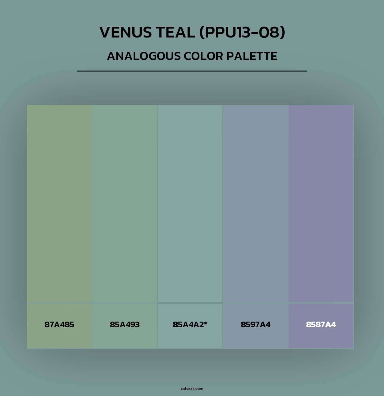 Venus Teal (PPU13-08) - Analogous Color Palette