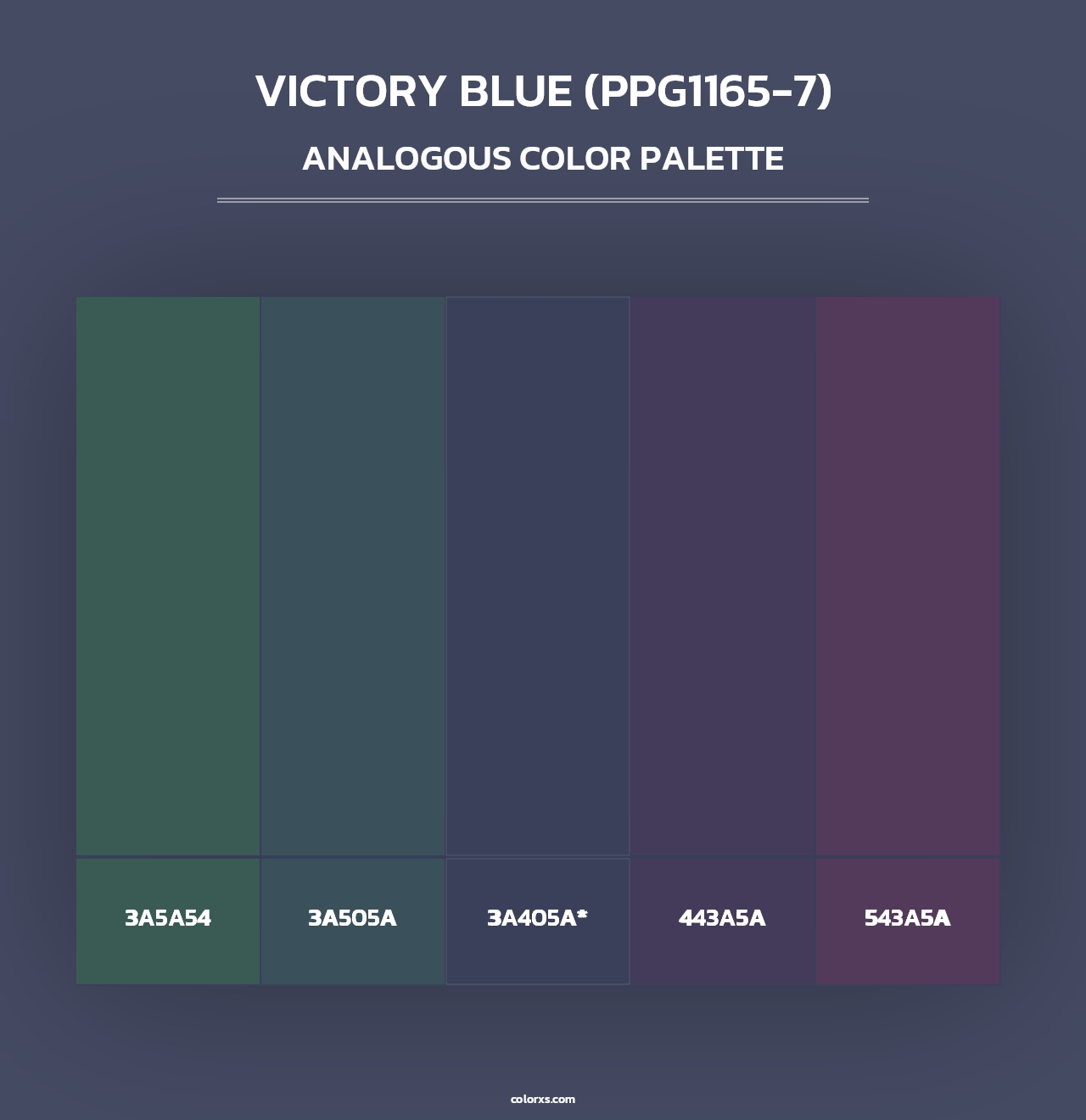 Victory Blue (PPG1165-7) - Analogous Color Palette
