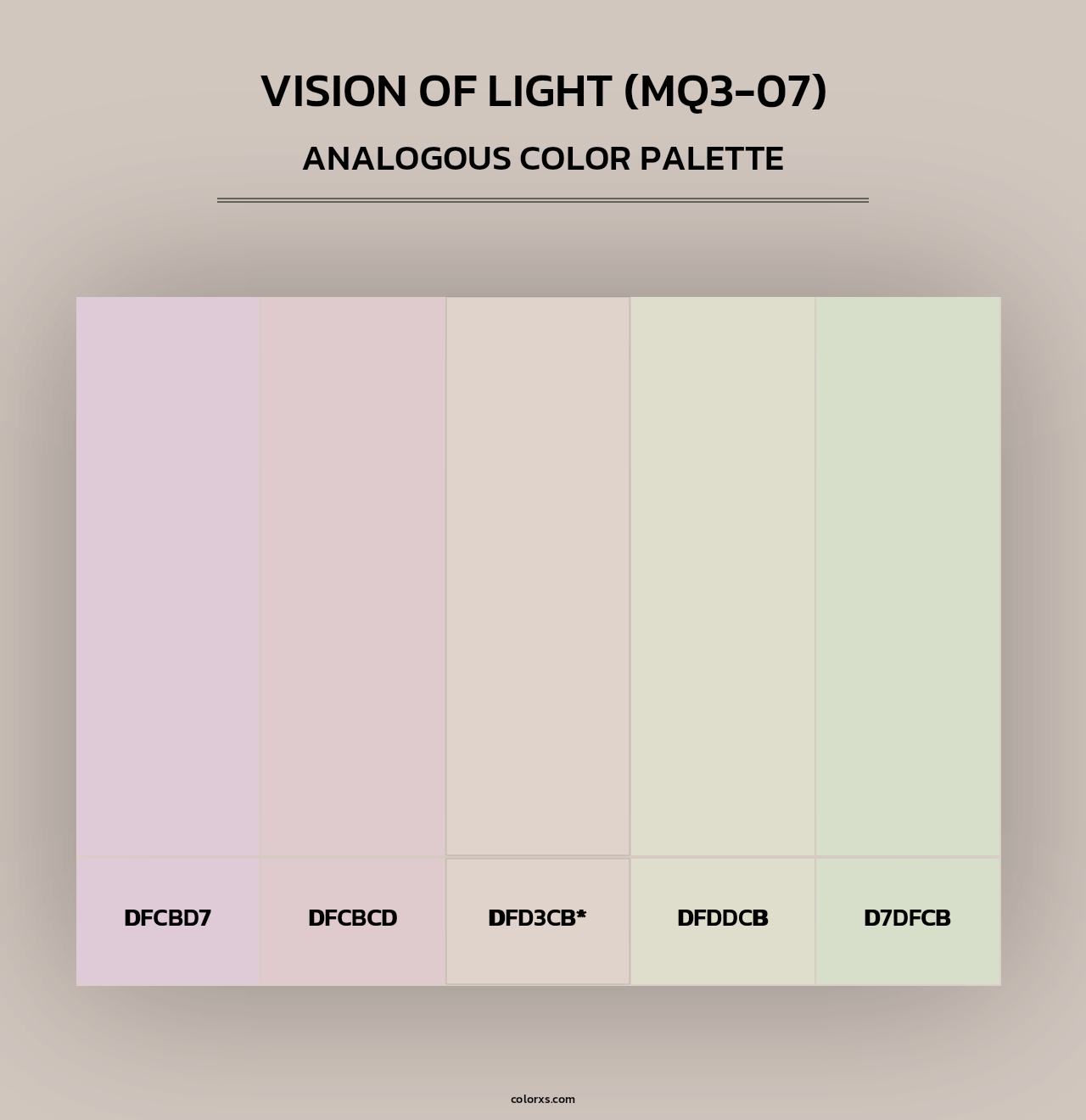Vision Of Light (MQ3-07) - Analogous Color Palette