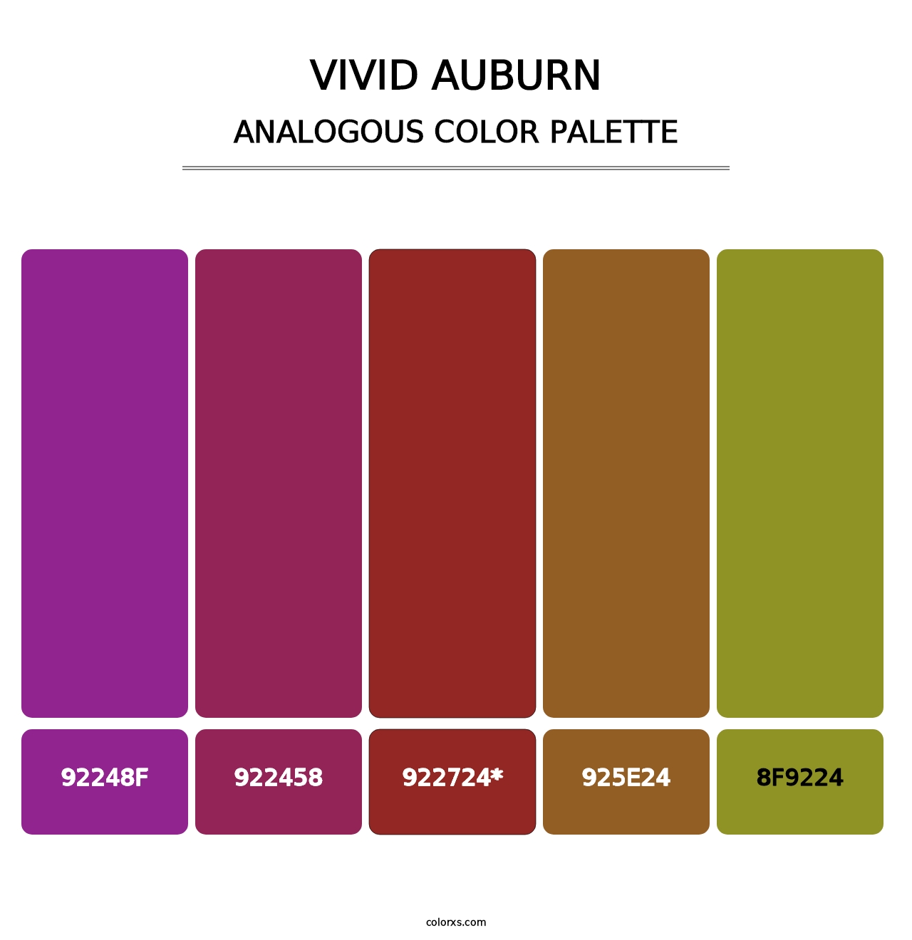 Vivid Auburn - Analogous Color Palette