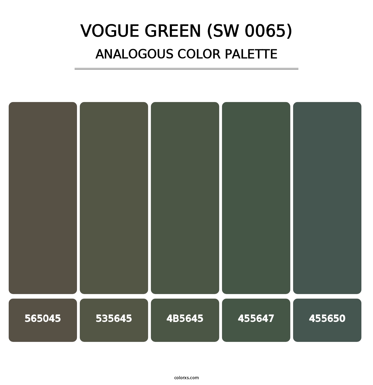 Vogue Green (SW 0065) - Analogous Color Palette