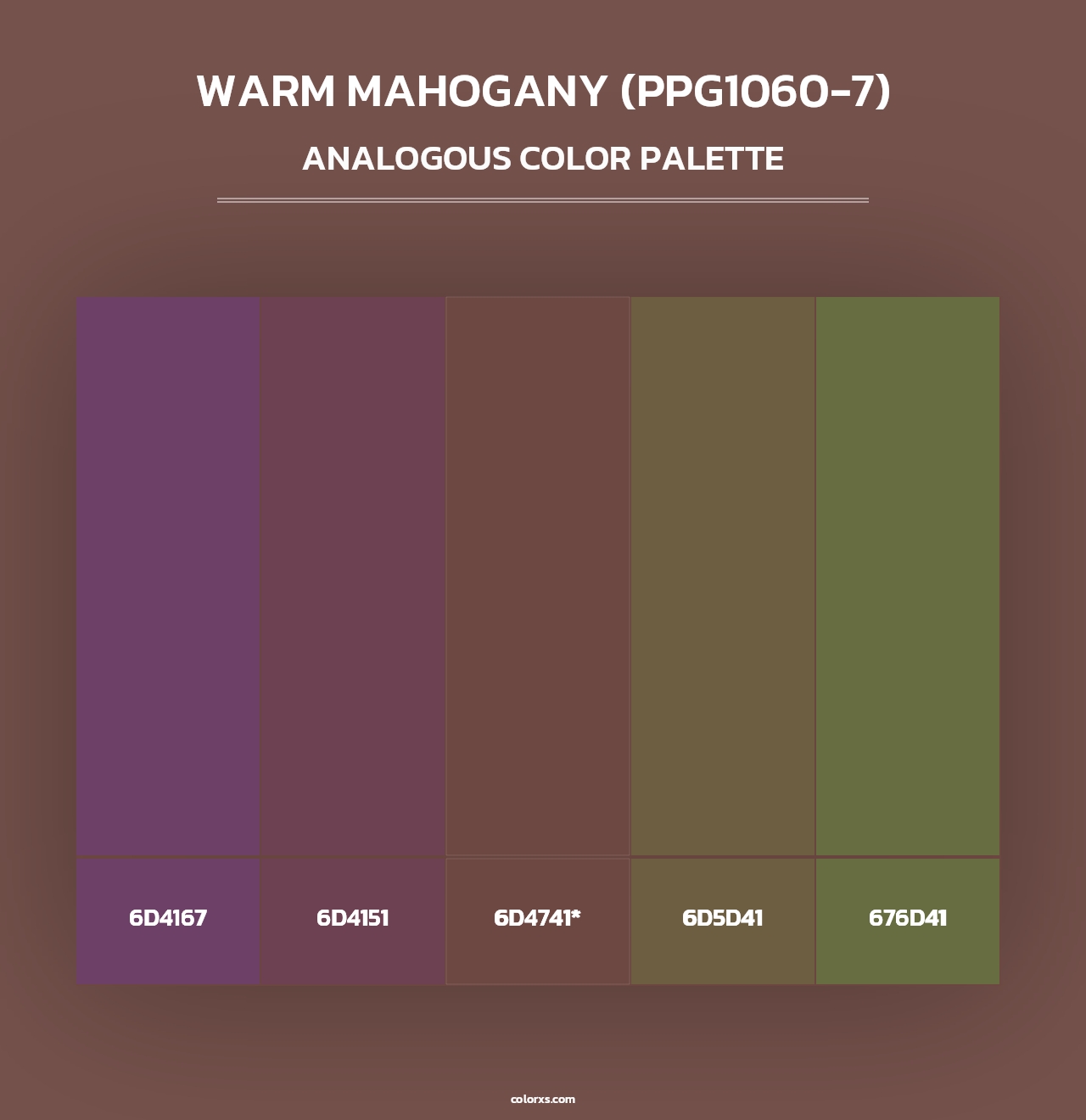 Warm Mahogany (PPG1060-7) - Analogous Color Palette