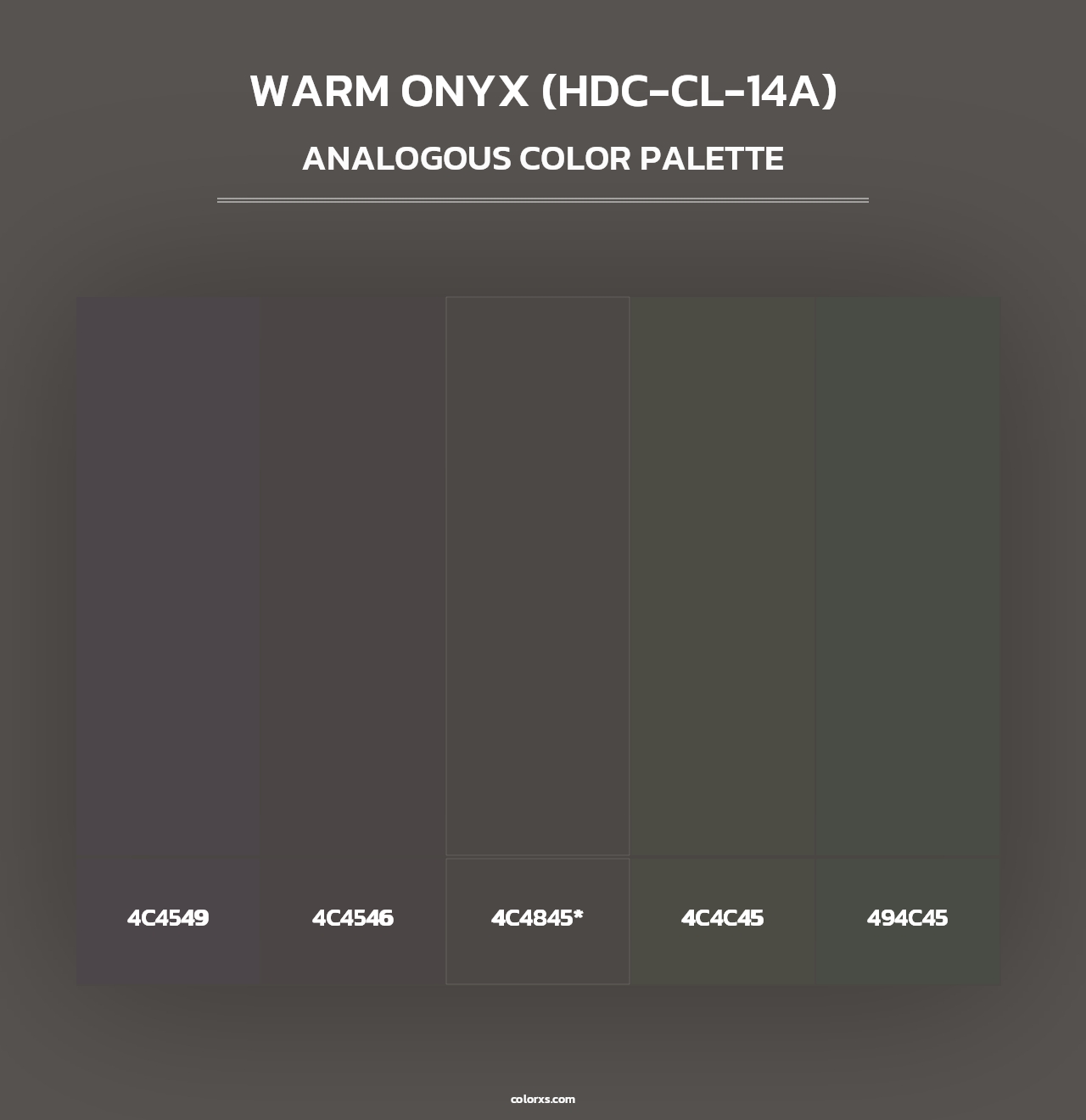 Warm Onyx (HDC-CL-14A) - Analogous Color Palette