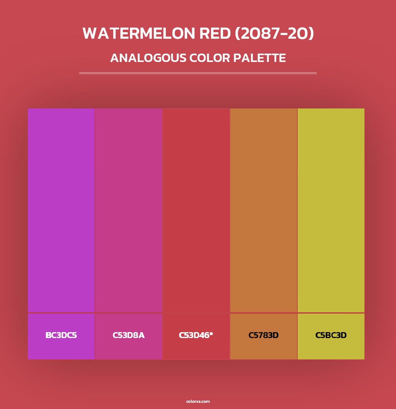 Watermelon Red (2087-20) - Analogous Color Palette
