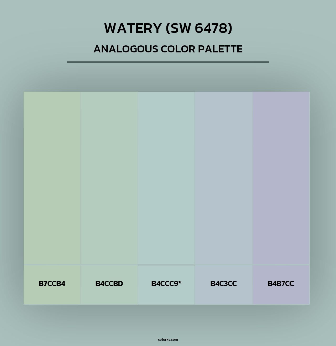 Watery (SW 6478) - Analogous Color Palette