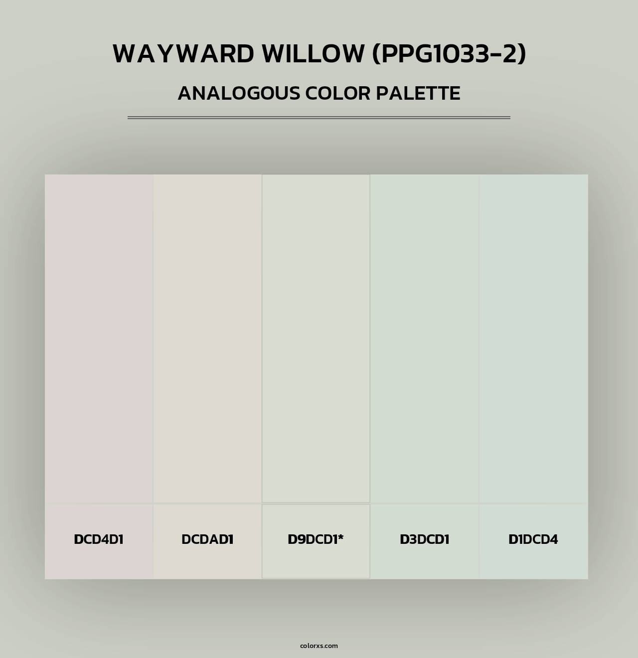 Wayward Willow (PPG1033-2) - Analogous Color Palette