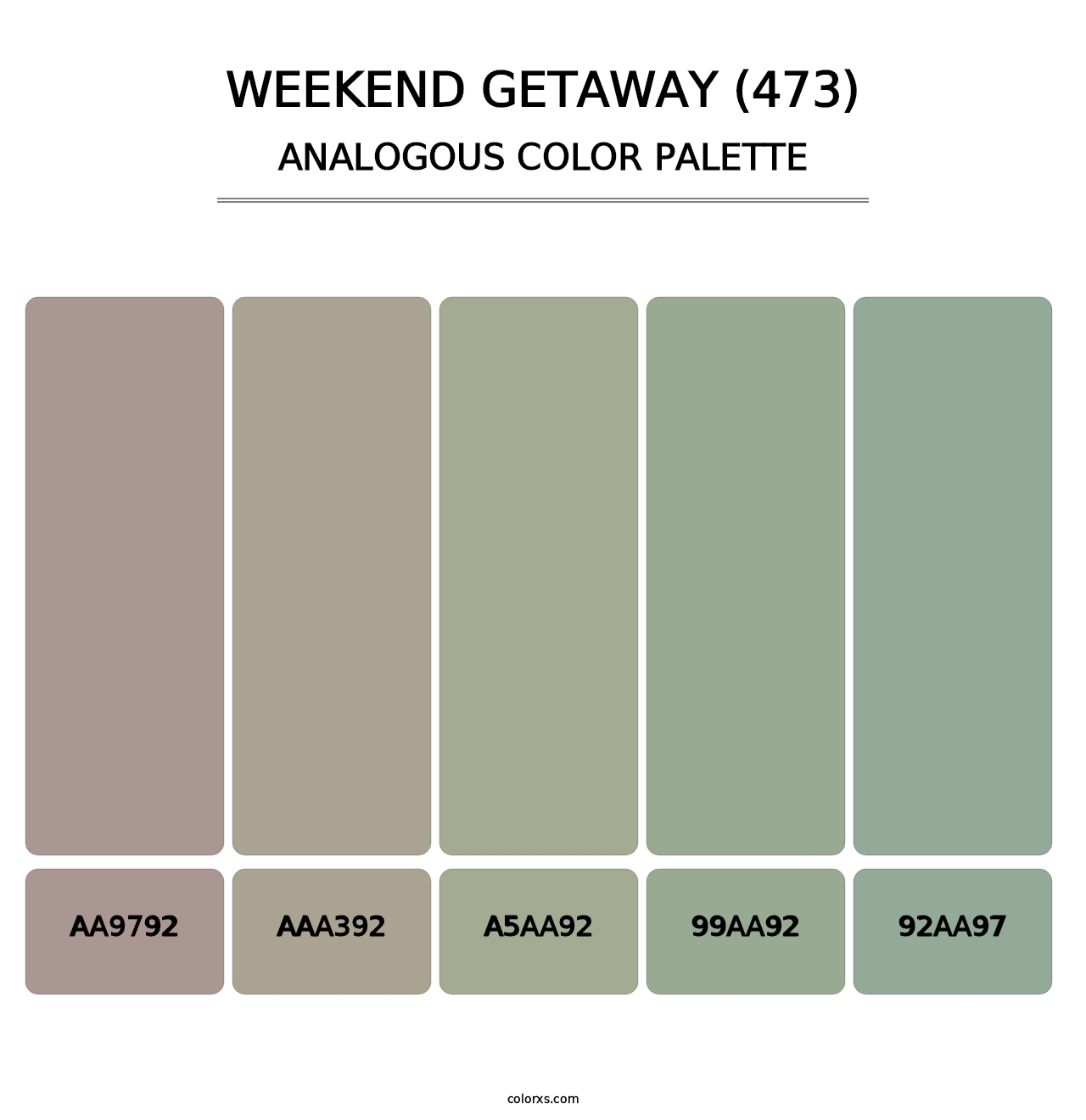 Weekend Getaway (473) - Analogous Color Palette