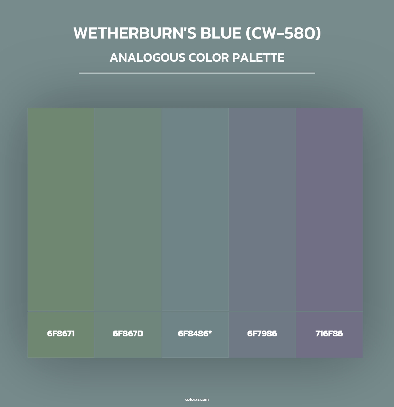 Wetherburn's Blue (CW-580) - Analogous Color Palette