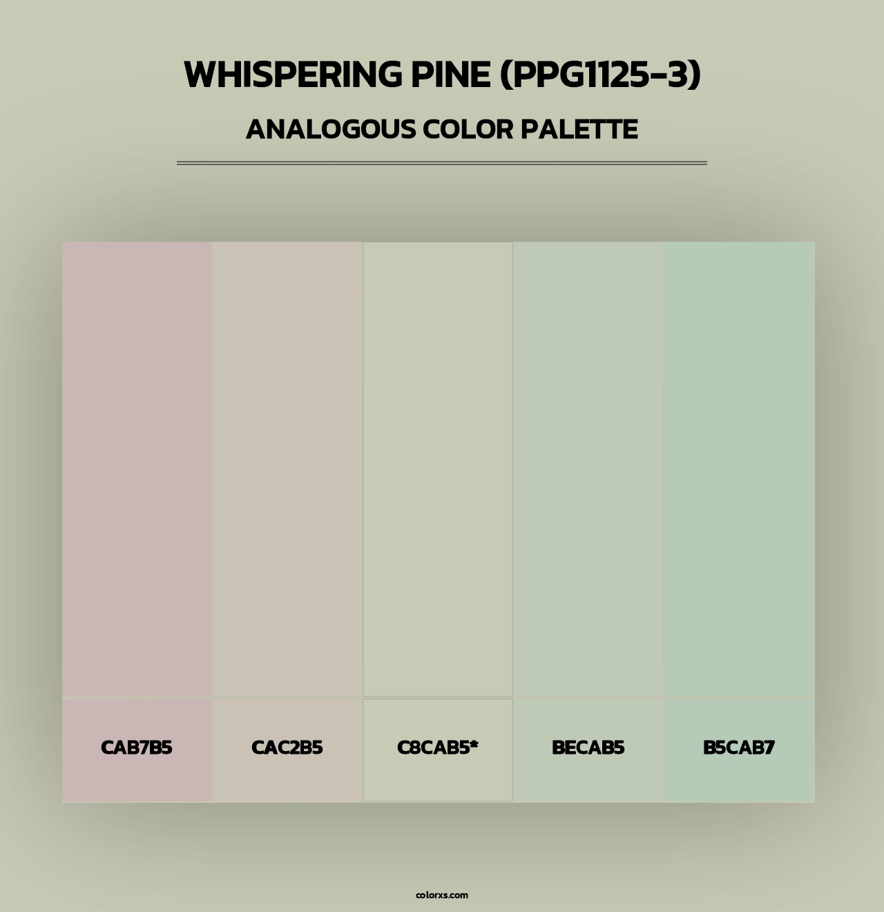 Whispering Pine (PPG1125-3) - Analogous Color Palette