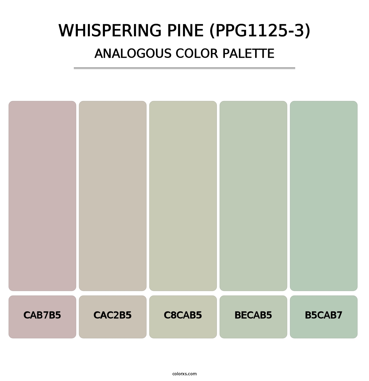 Whispering Pine (PPG1125-3) - Analogous Color Palette
