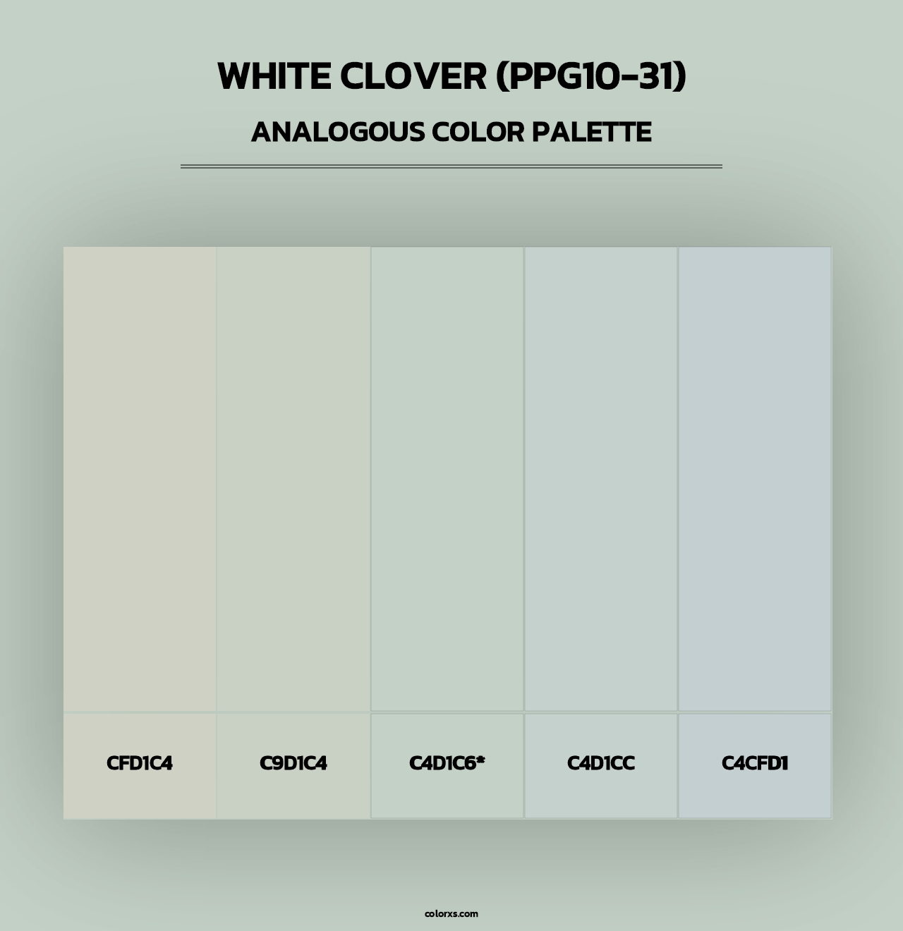 White Clover (PPG10-31) - Analogous Color Palette
