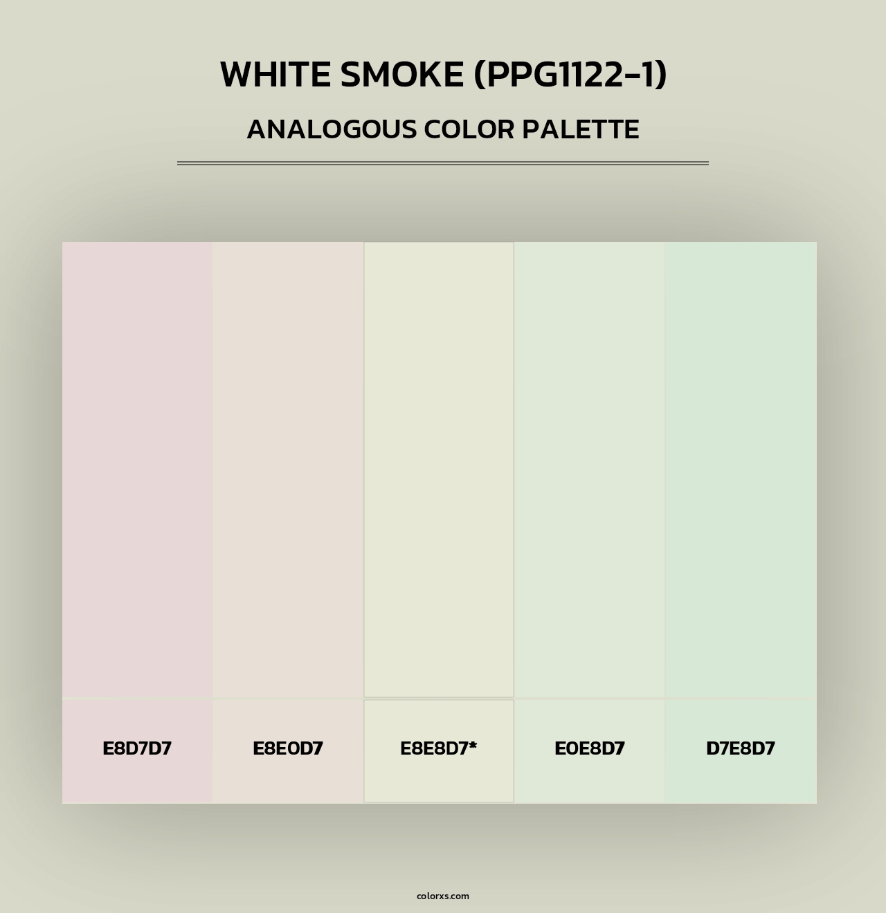 White Smoke (PPG1122-1) - Analogous Color Palette