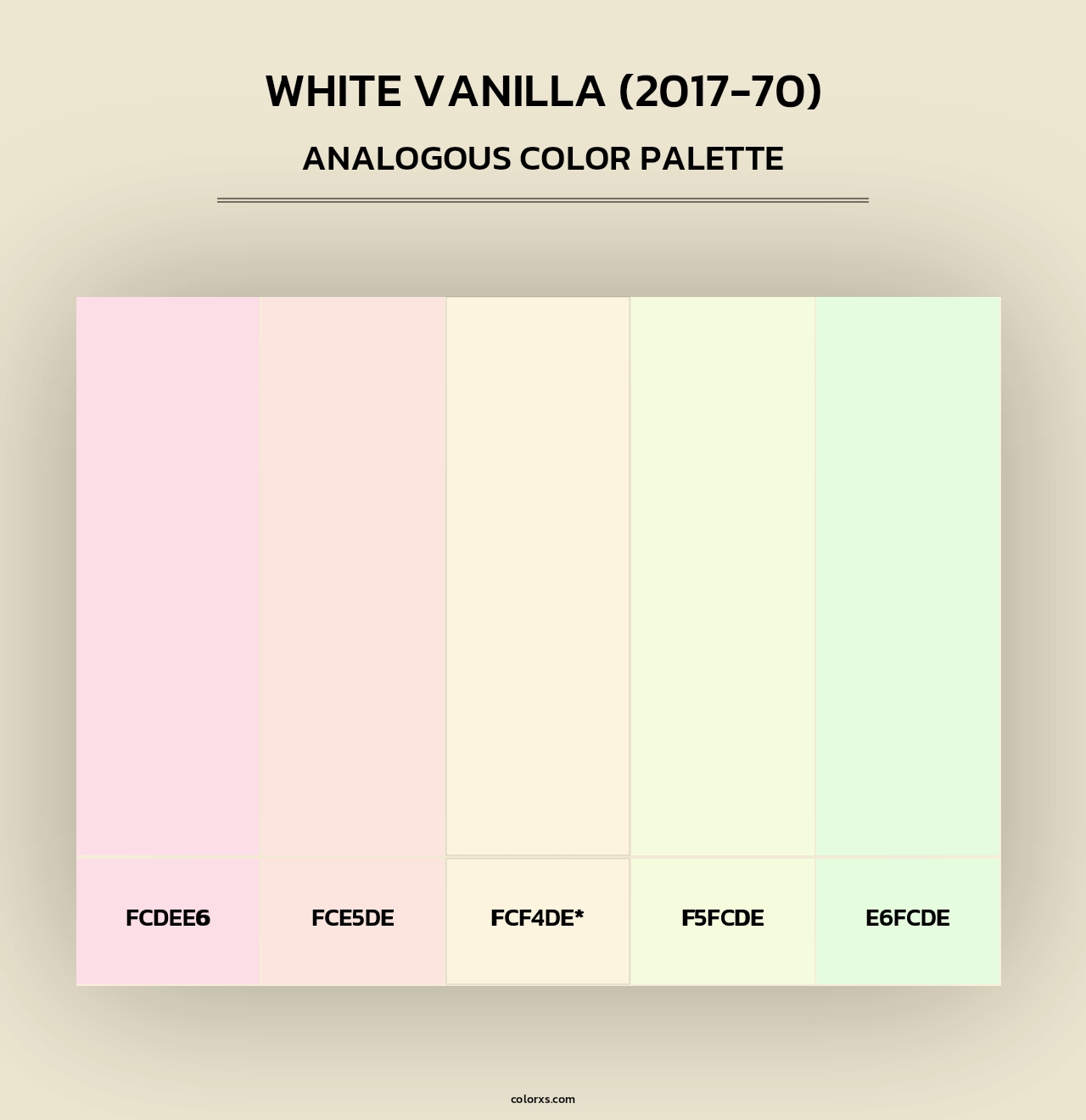 White Vanilla (2017-70) - Analogous Color Palette