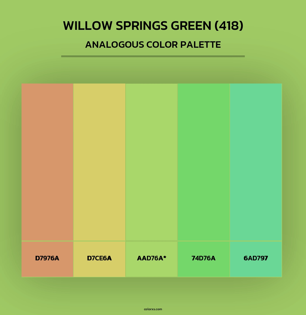 Willow Springs Green (418) - Analogous Color Palette
