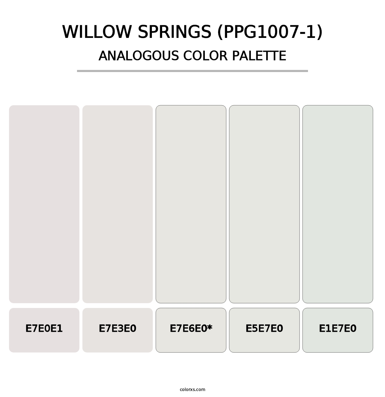Willow Springs (PPG1007-1) - Analogous Color Palette