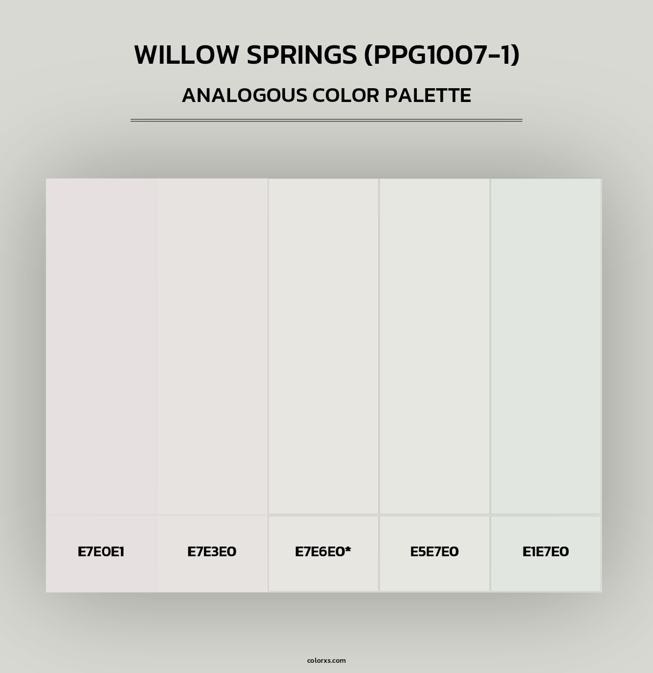 Willow Springs (PPG1007-1) - Analogous Color Palette
