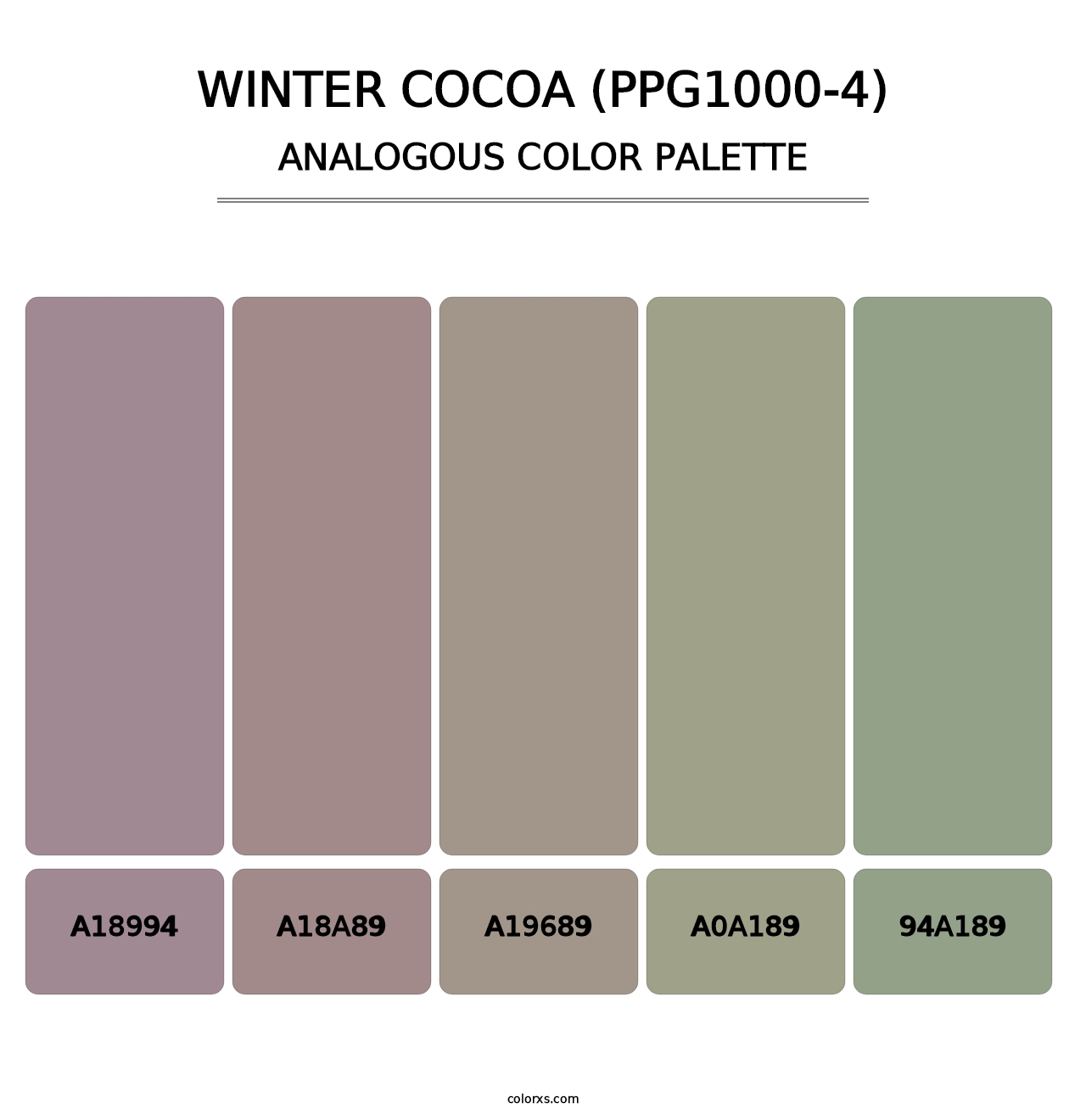Winter Cocoa (PPG1000-4) - Analogous Color Palette