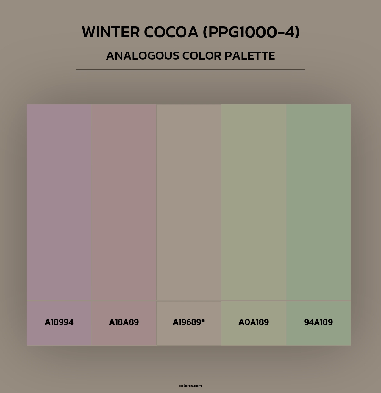 Winter Cocoa (PPG1000-4) - Analogous Color Palette
