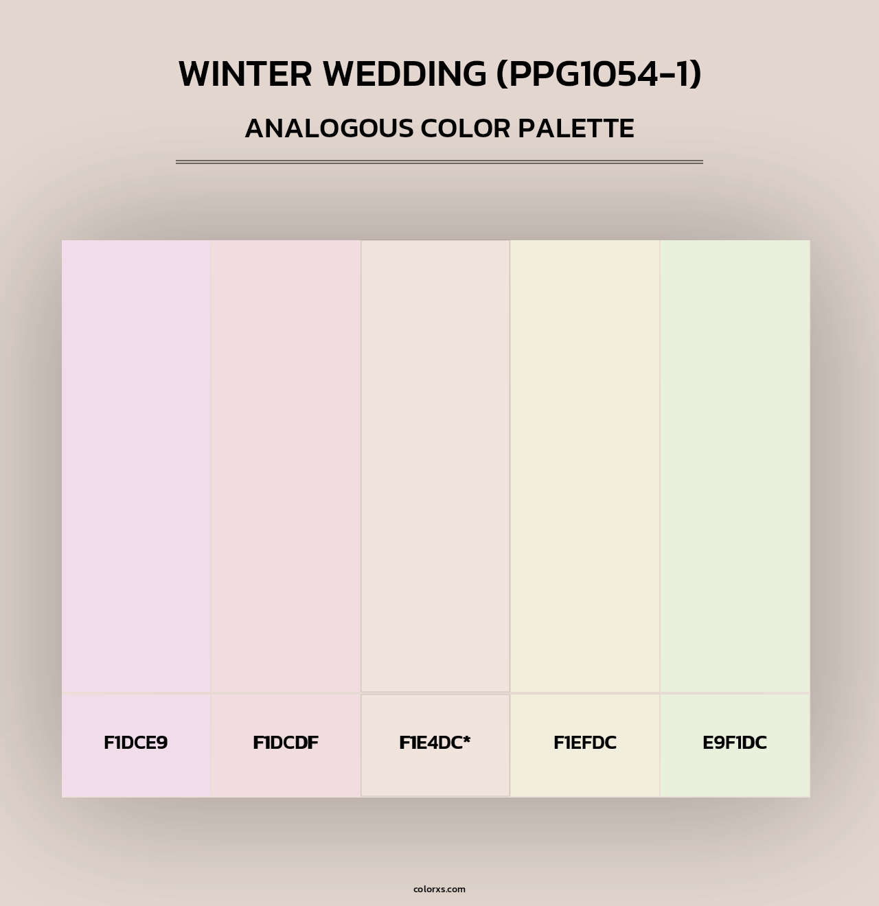 Winter Wedding (PPG1054-1) - Analogous Color Palette