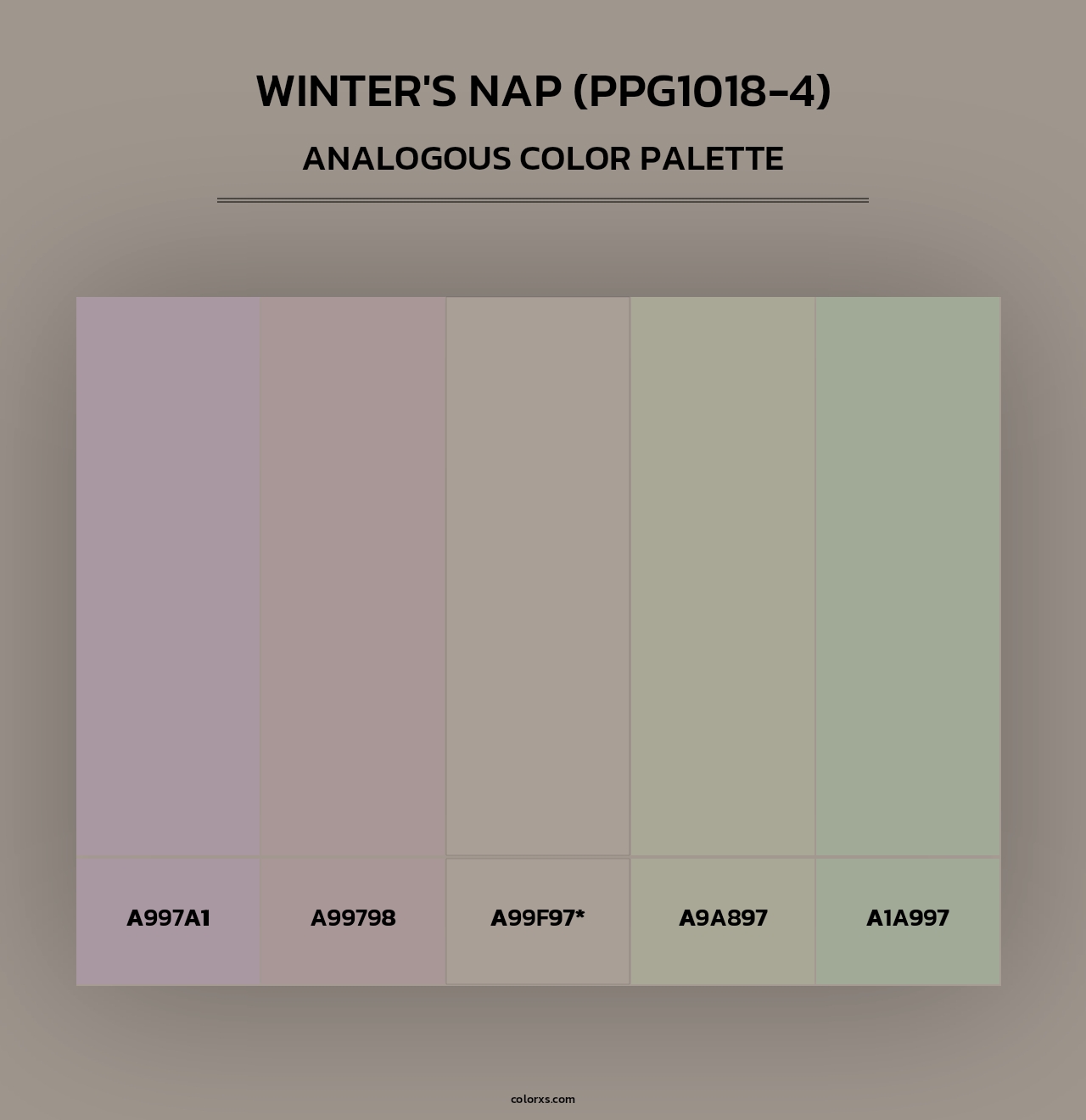 Winter's Nap (PPG1018-4) - Analogous Color Palette