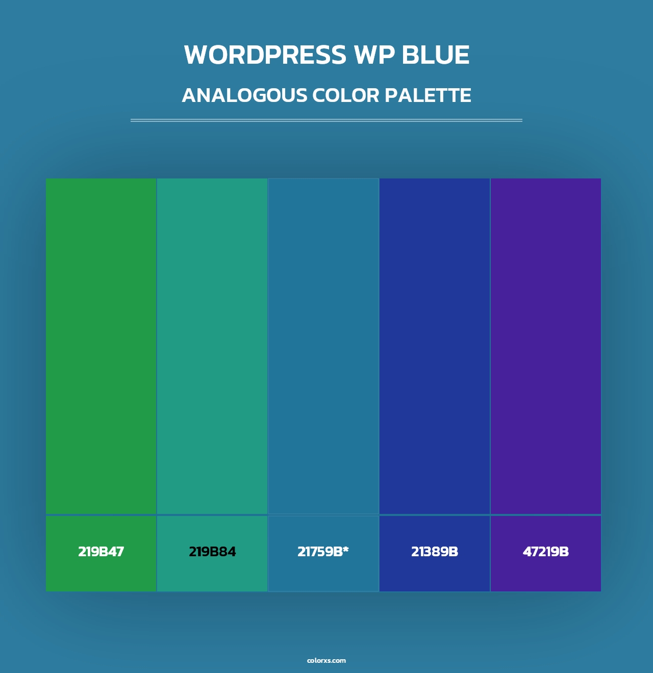 WordPress WP Blue - Analogous Color Palette