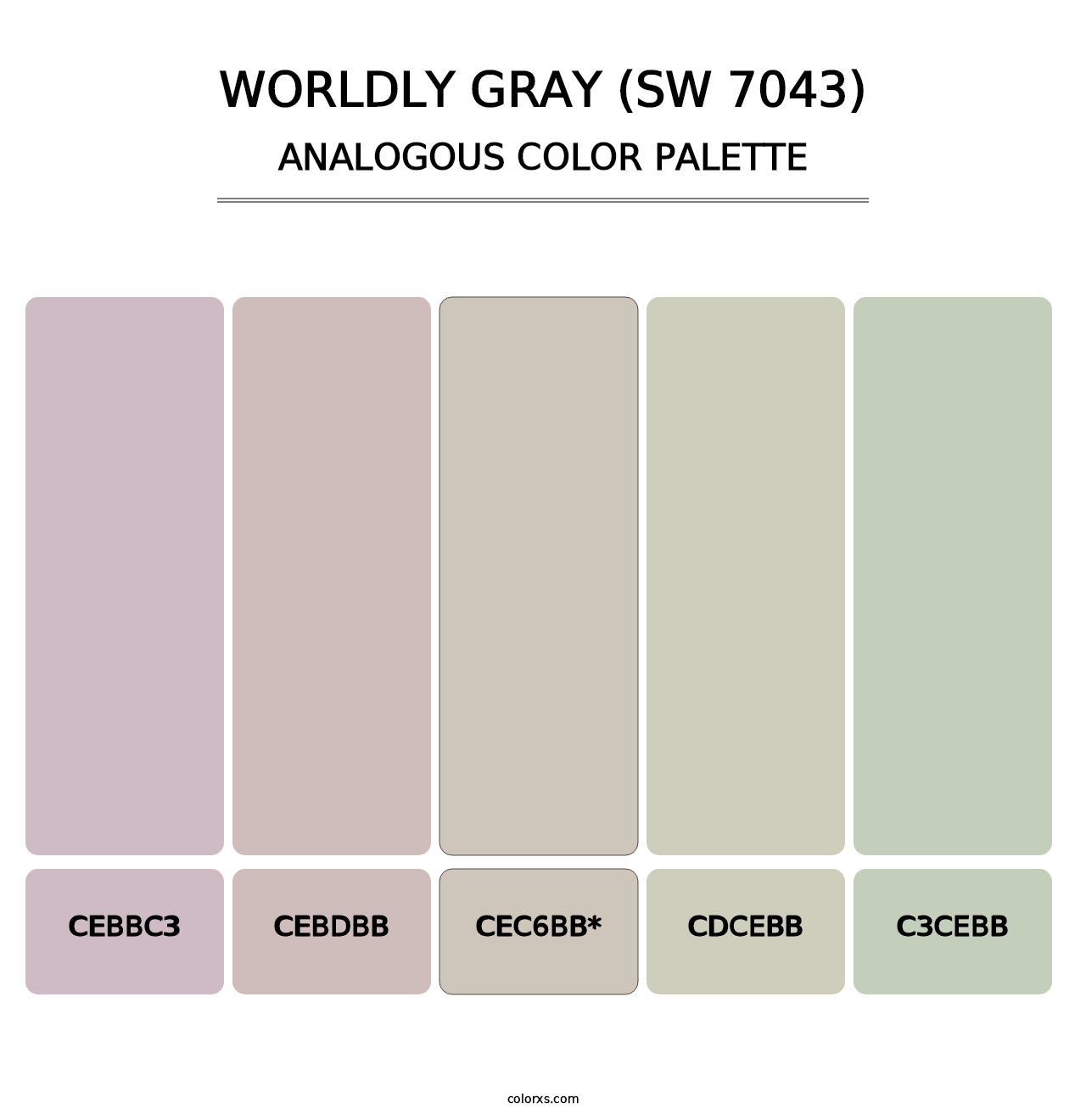 Worldly Gray (SW 7043) - Analogous Color Palette