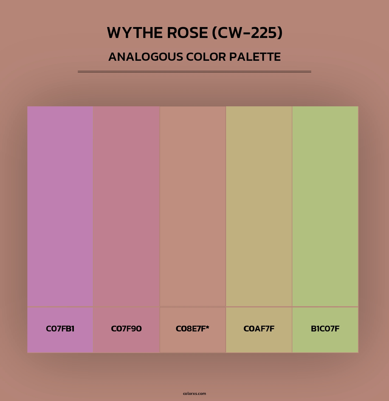 Wythe Rose (CW-225) - Analogous Color Palette