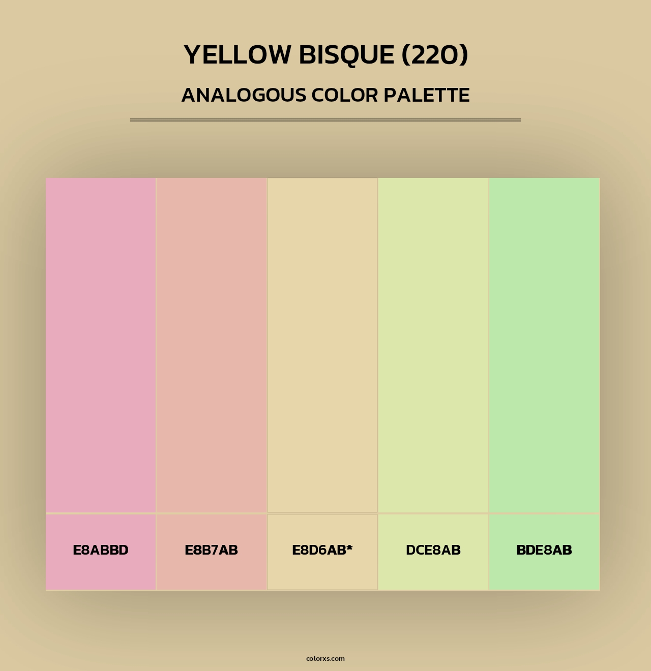 Yellow Bisque (220) - Analogous Color Palette