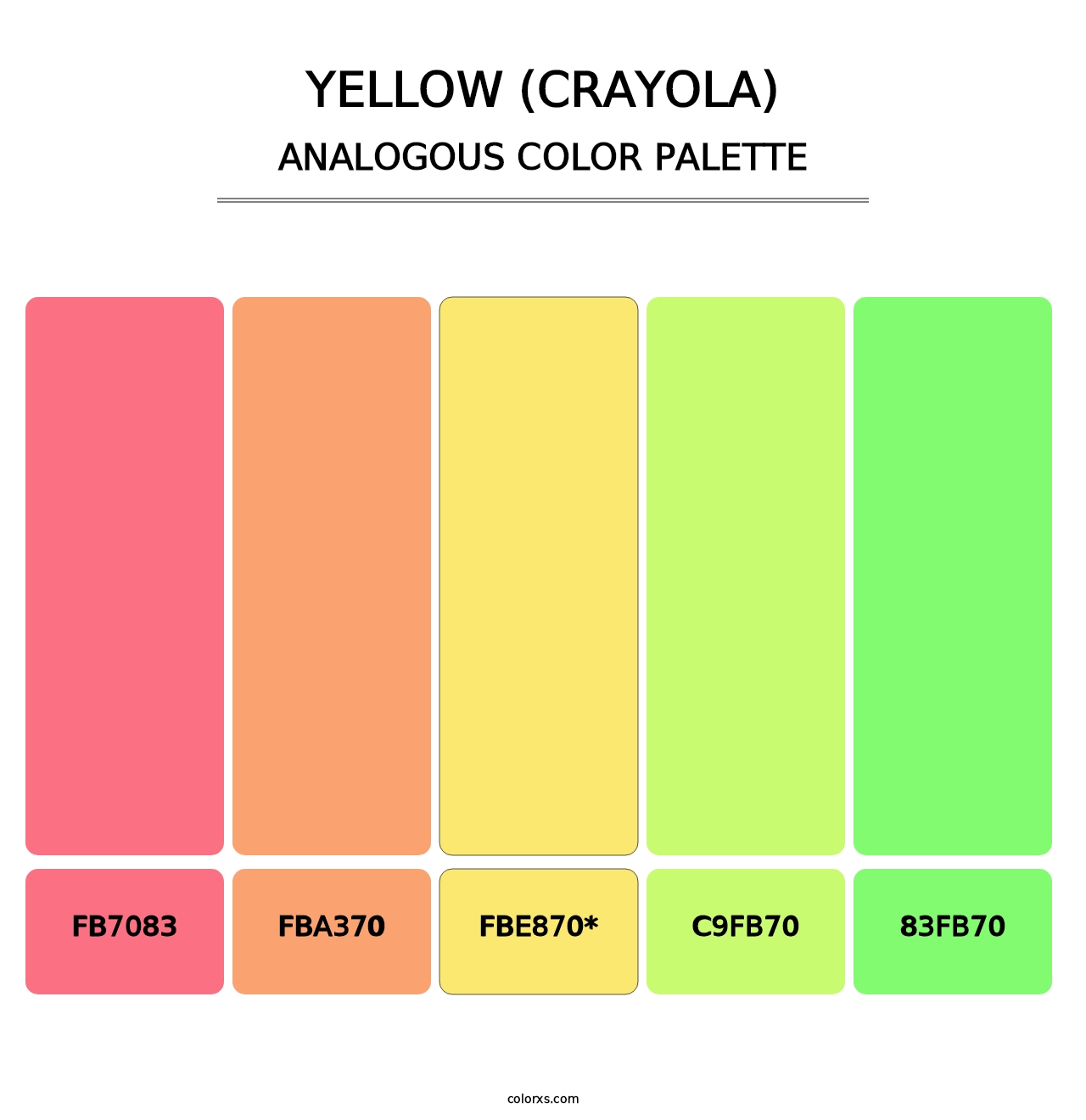 Yellow (Crayola) - Analogous Color Palette