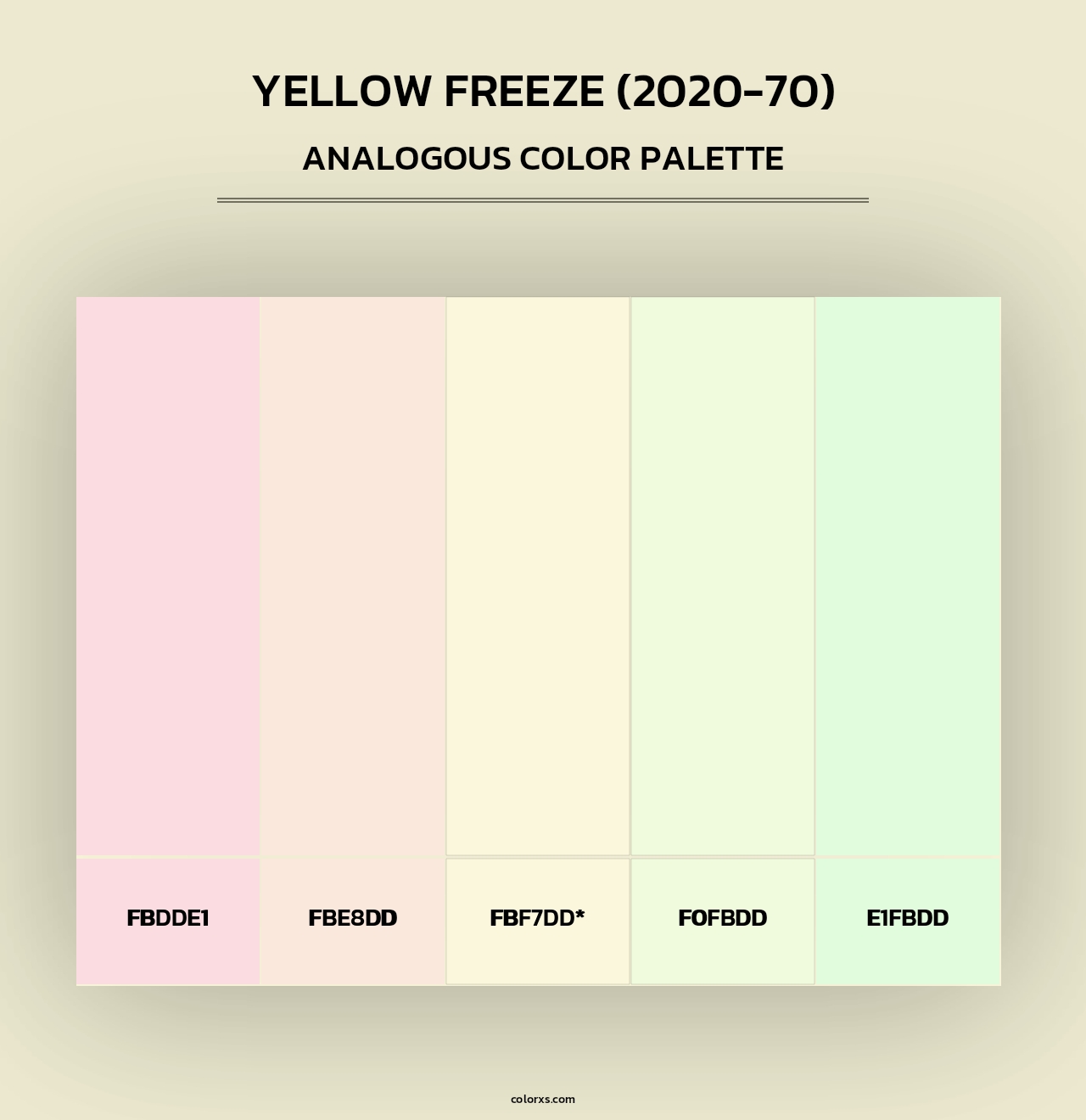 Yellow Freeze (2020-70) - Analogous Color Palette