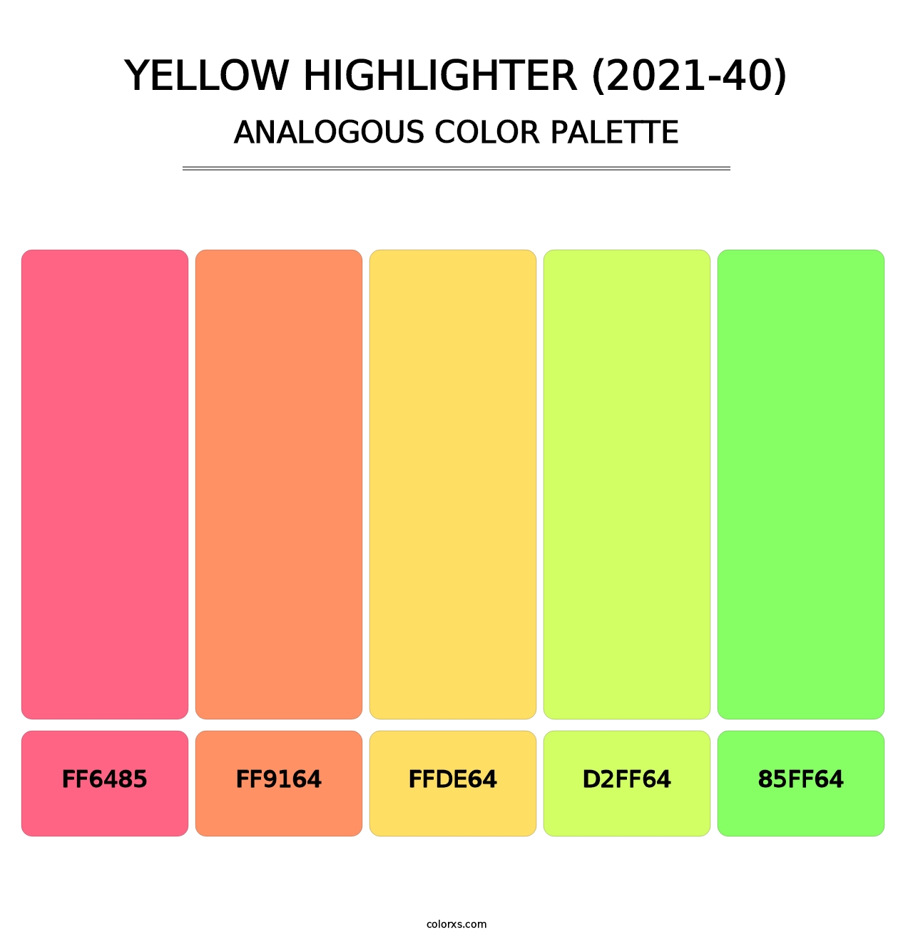 Yellow Highlighter (2021-40) - Analogous Color Palette