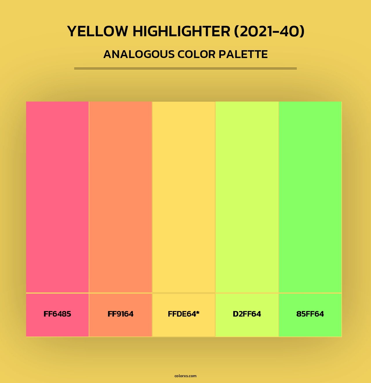 Yellow Highlighter (2021-40) - Analogous Color Palette