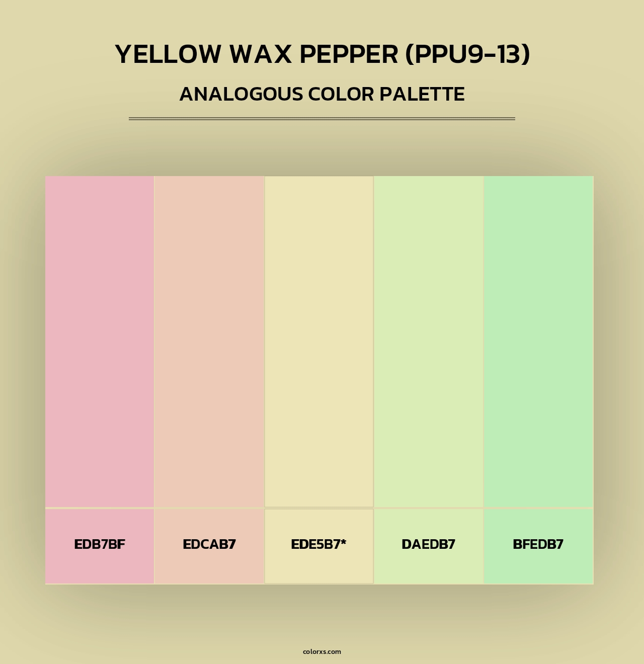 Yellow Wax Pepper (PPU9-13) - Analogous Color Palette