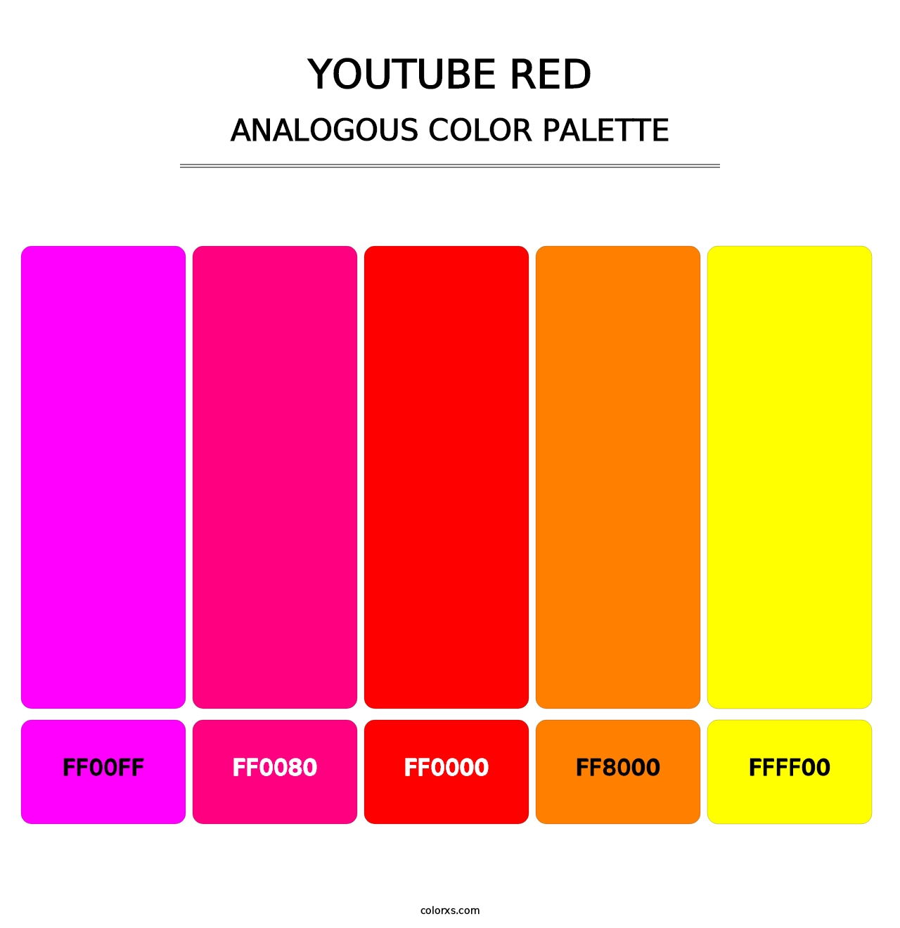 YouTube Red - Analogous Color Palette