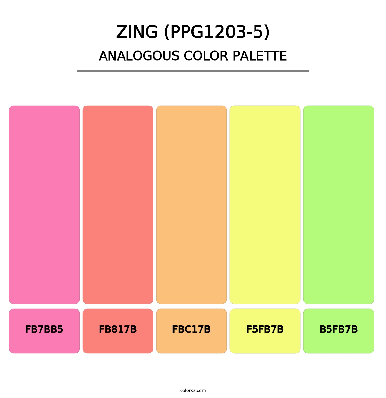 Zing (PPG1203-5) - Analogous Color Palette