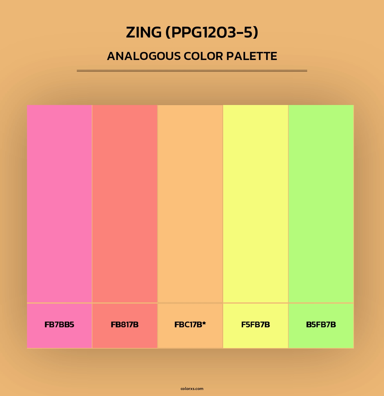 Zing (PPG1203-5) - Analogous Color Palette