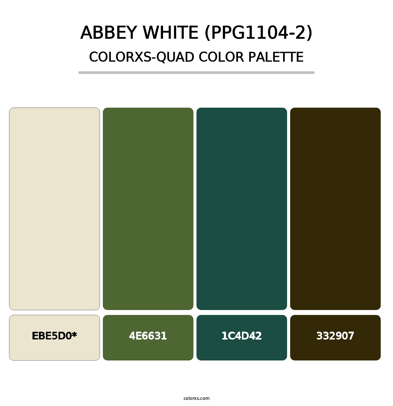 Abbey White (PPG1104-2) - Colorxs Quad Palette