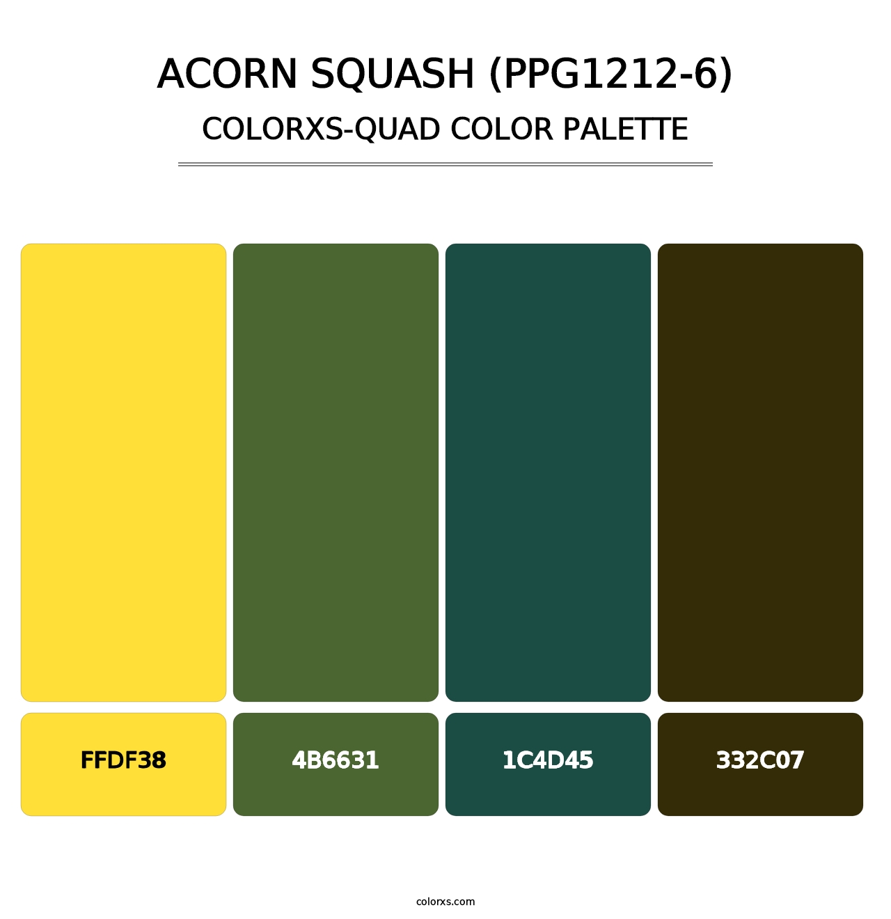 Acorn Squash (PPG1212-6) - Colorxs Quad Palette