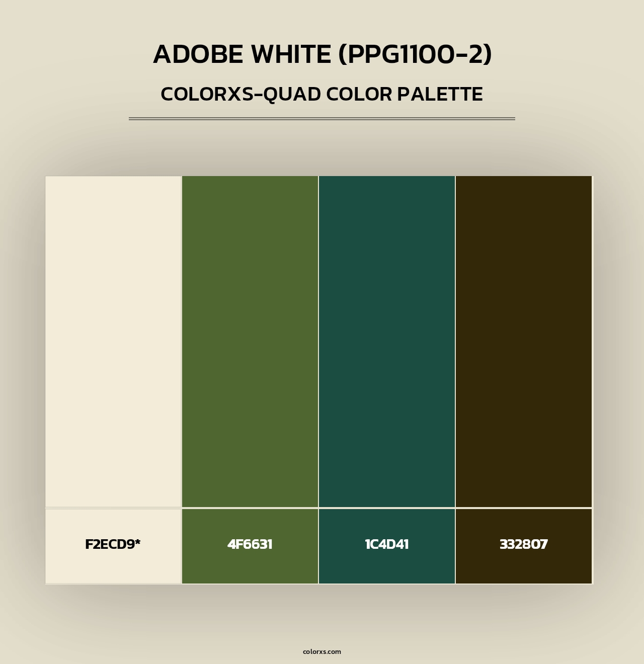 Adobe White (PPG1100-2) - Colorxs Quad Palette