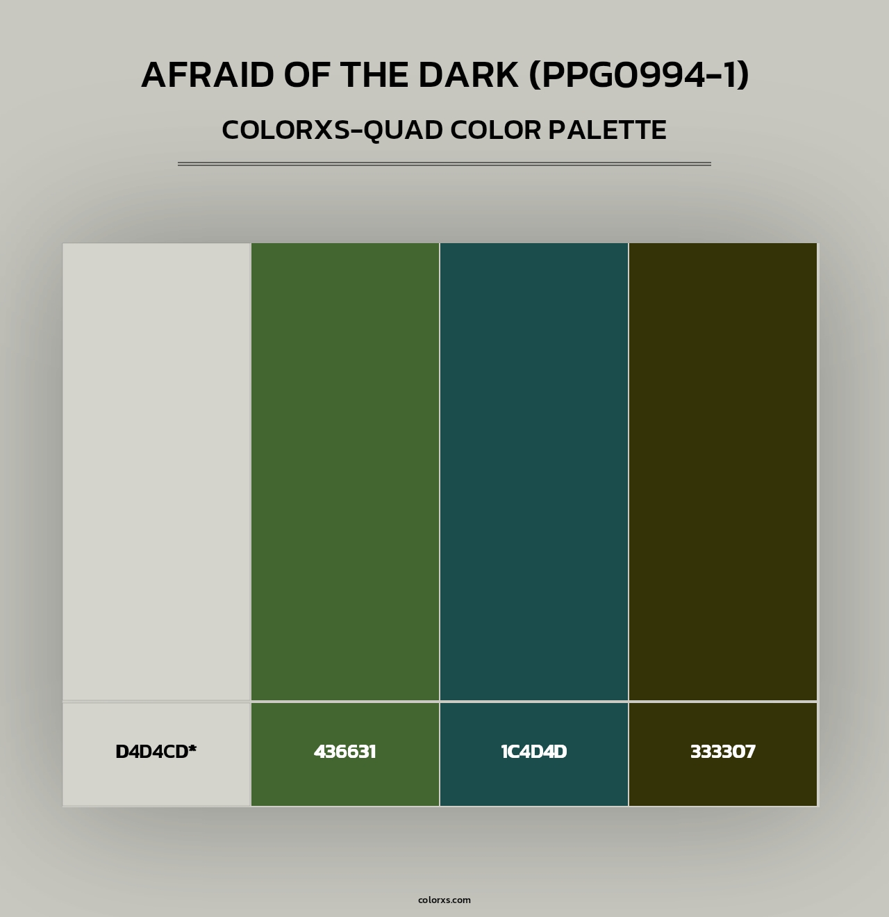 Afraid Of The Dark (PPG0994-1) - Colorxs Quad Palette