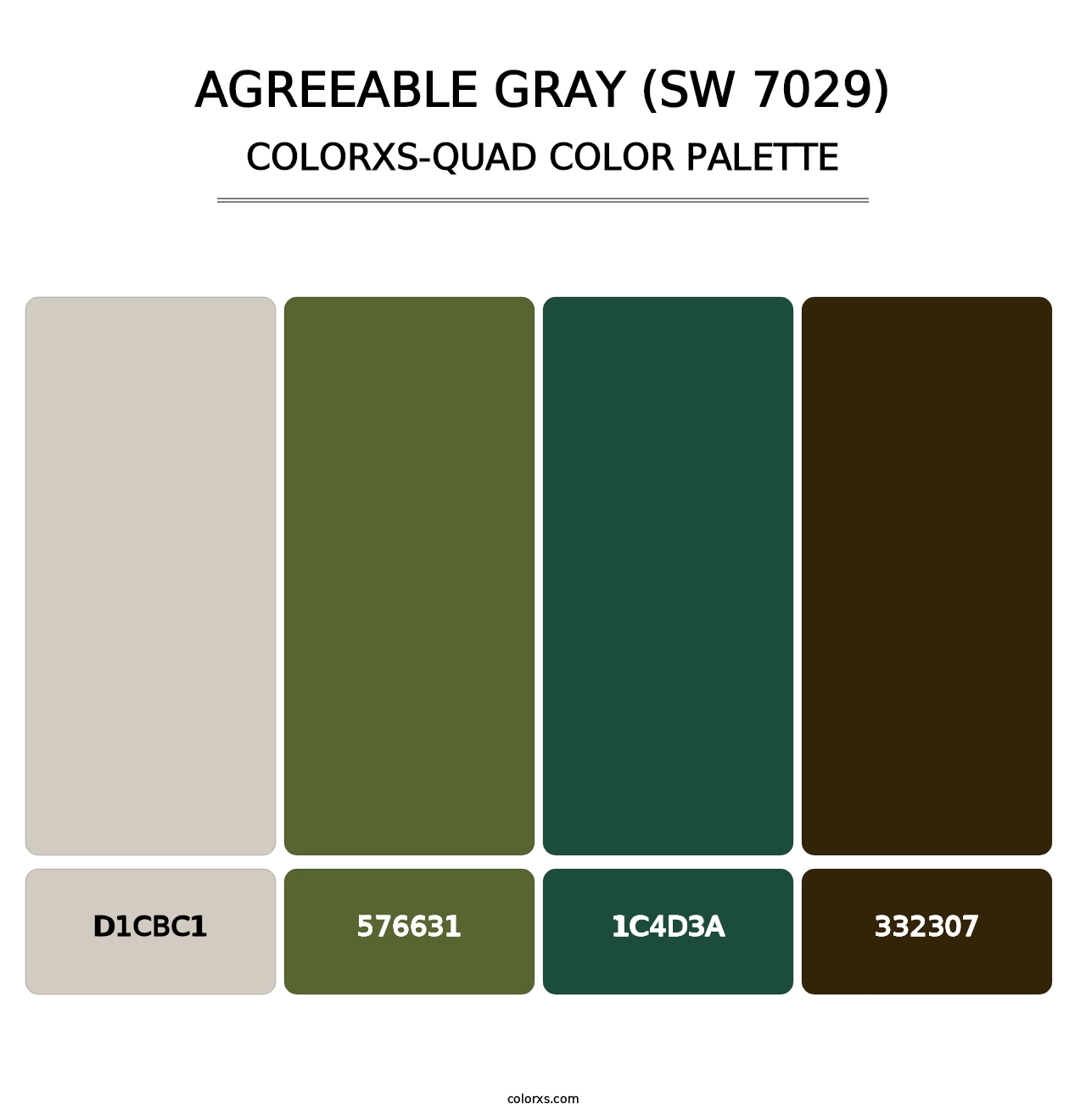 Agreeable Gray (SW 7029) - Colorxs Quad Palette