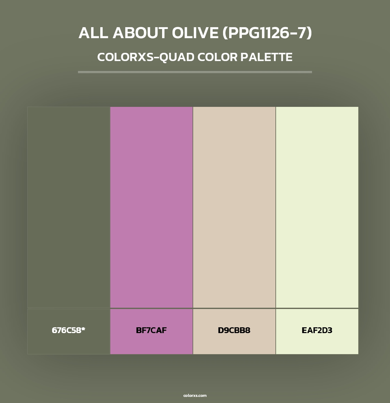All About Olive (PPG1126-7) - Colorxs Quad Palette