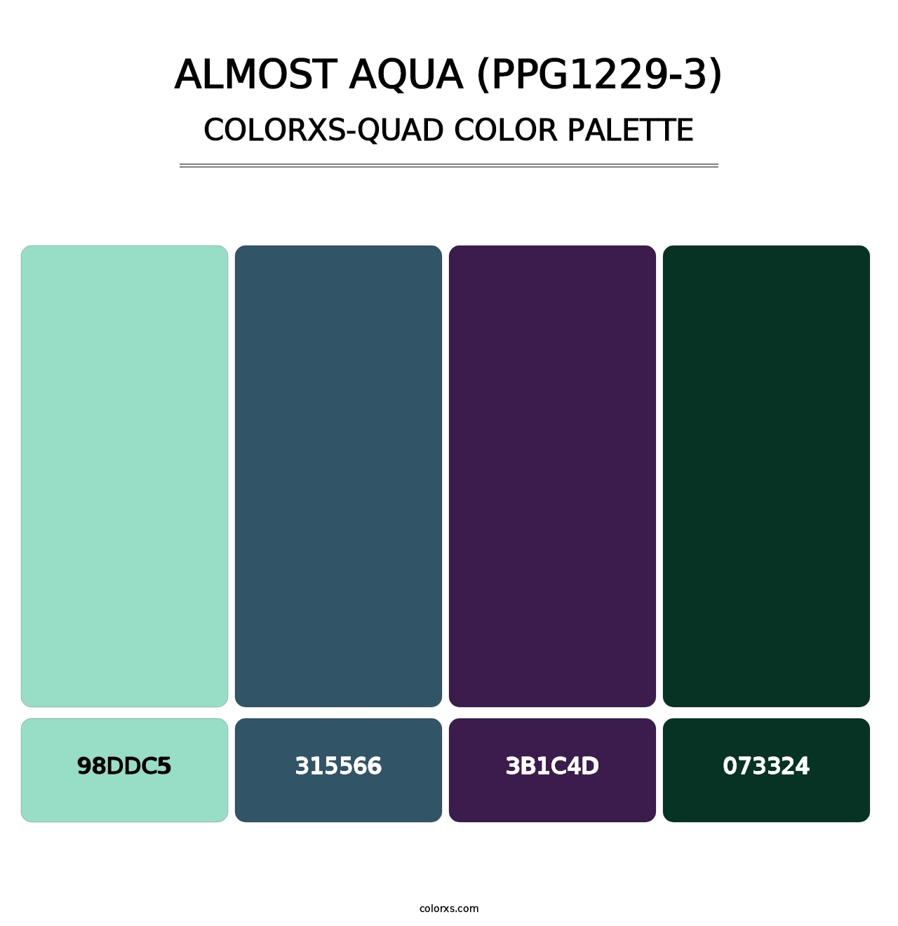 Almost Aqua (PPG1229-3) - Colorxs Quad Palette