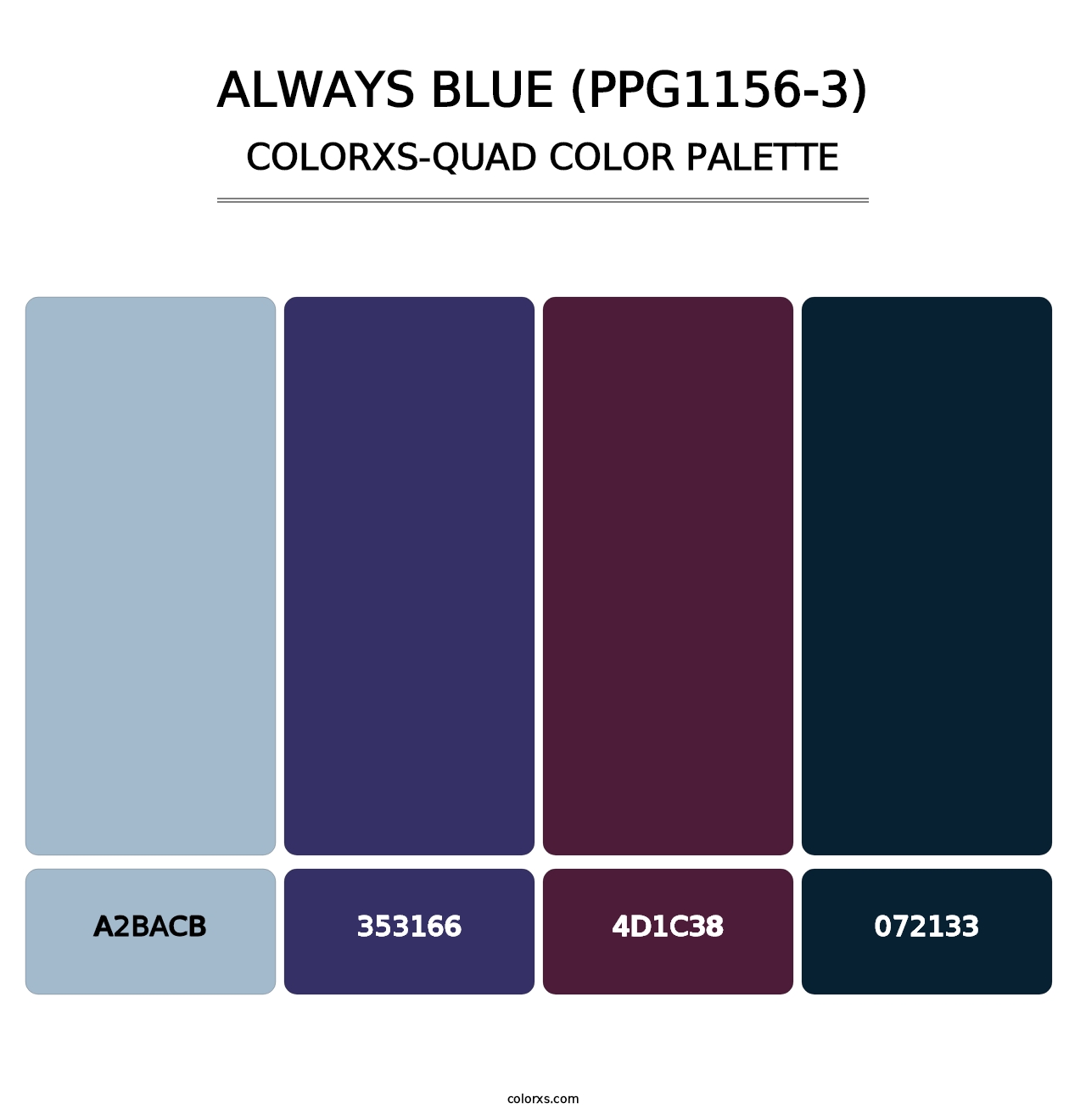 Always Blue (PPG1156-3) - Colorxs Quad Palette