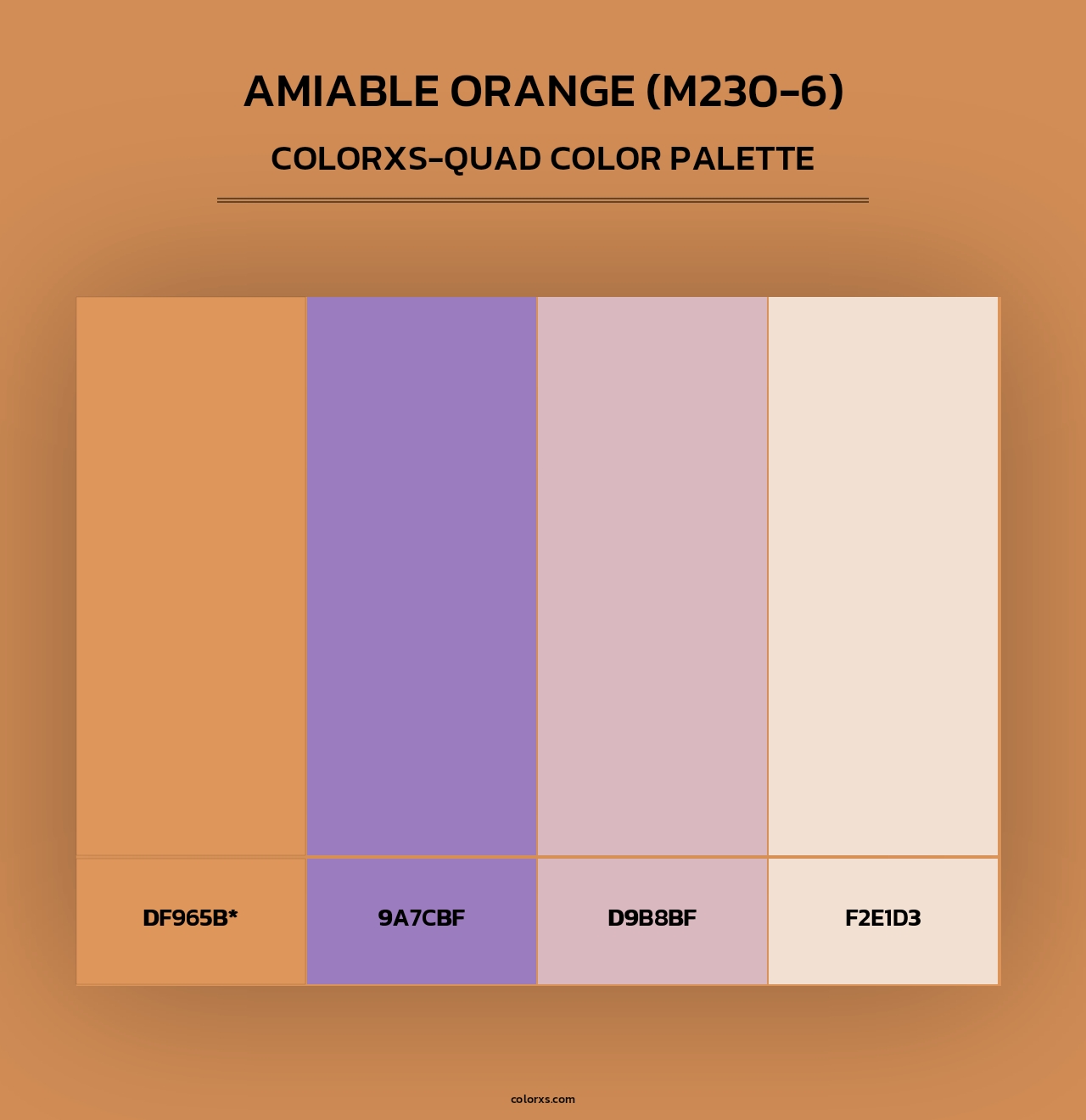 Amiable Orange (M230-6) - Colorxs Quad Palette