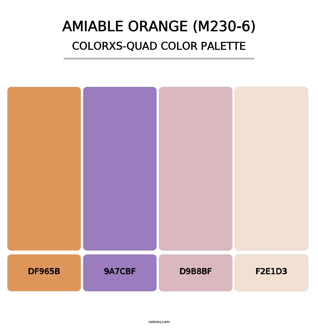 Amiable Orange (M230-6) - Colorxs Quad Palette