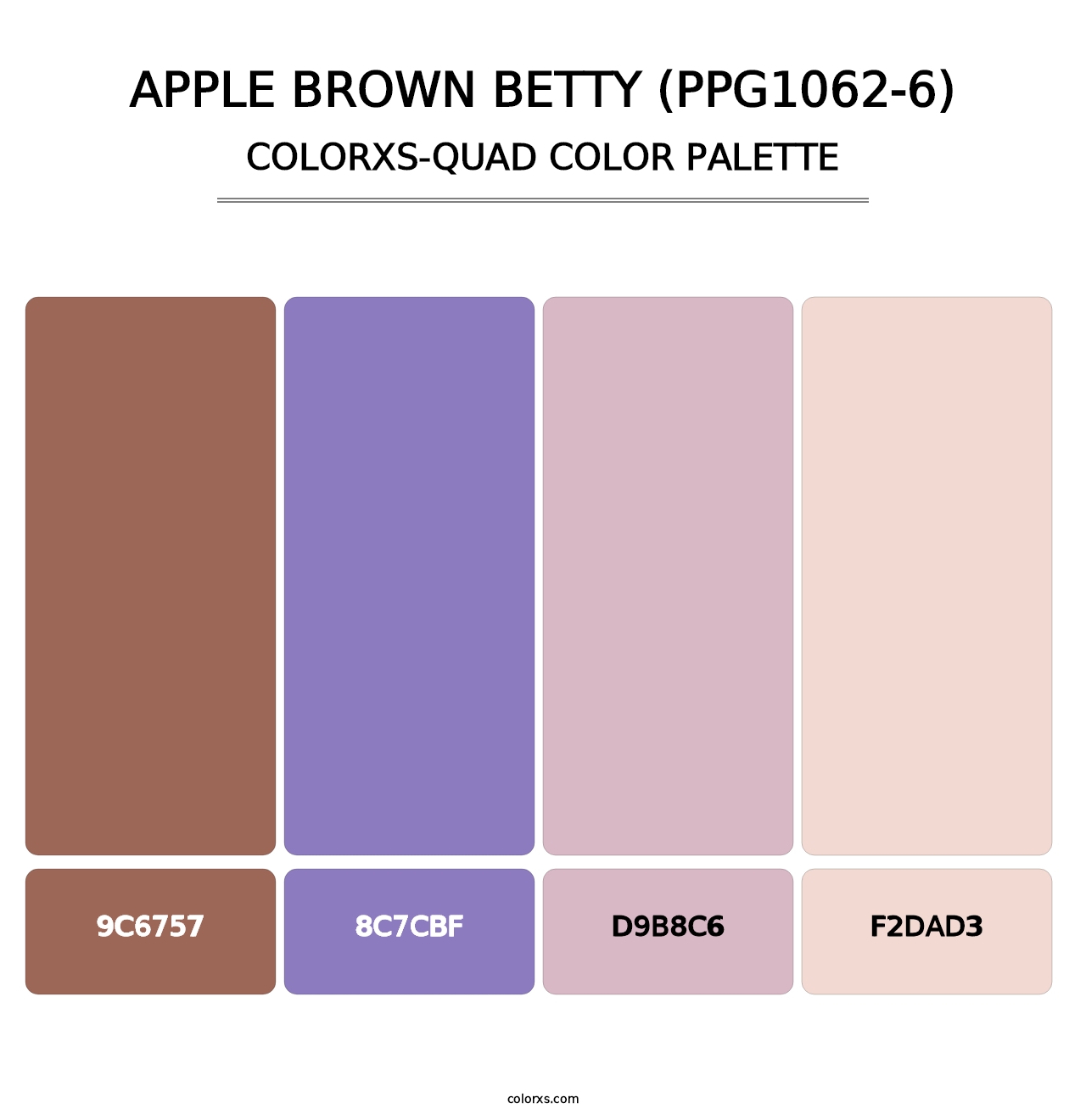 Apple Brown Betty (PPG1062-6) - Colorxs Quad Palette