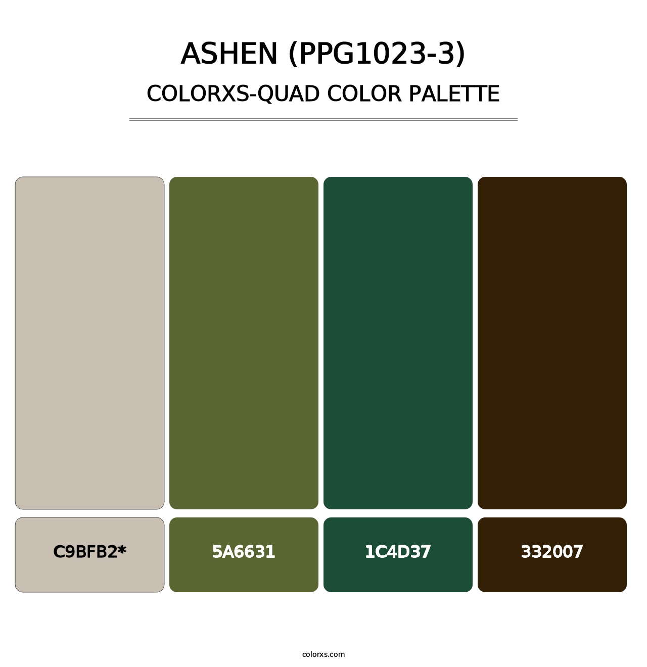 Ashen (PPG1023-3) - Colorxs Quad Palette