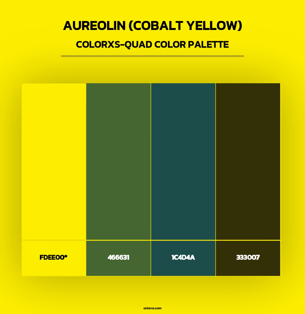 Aureolin (Cobalt Yellow) - Colorxs Quad Palette